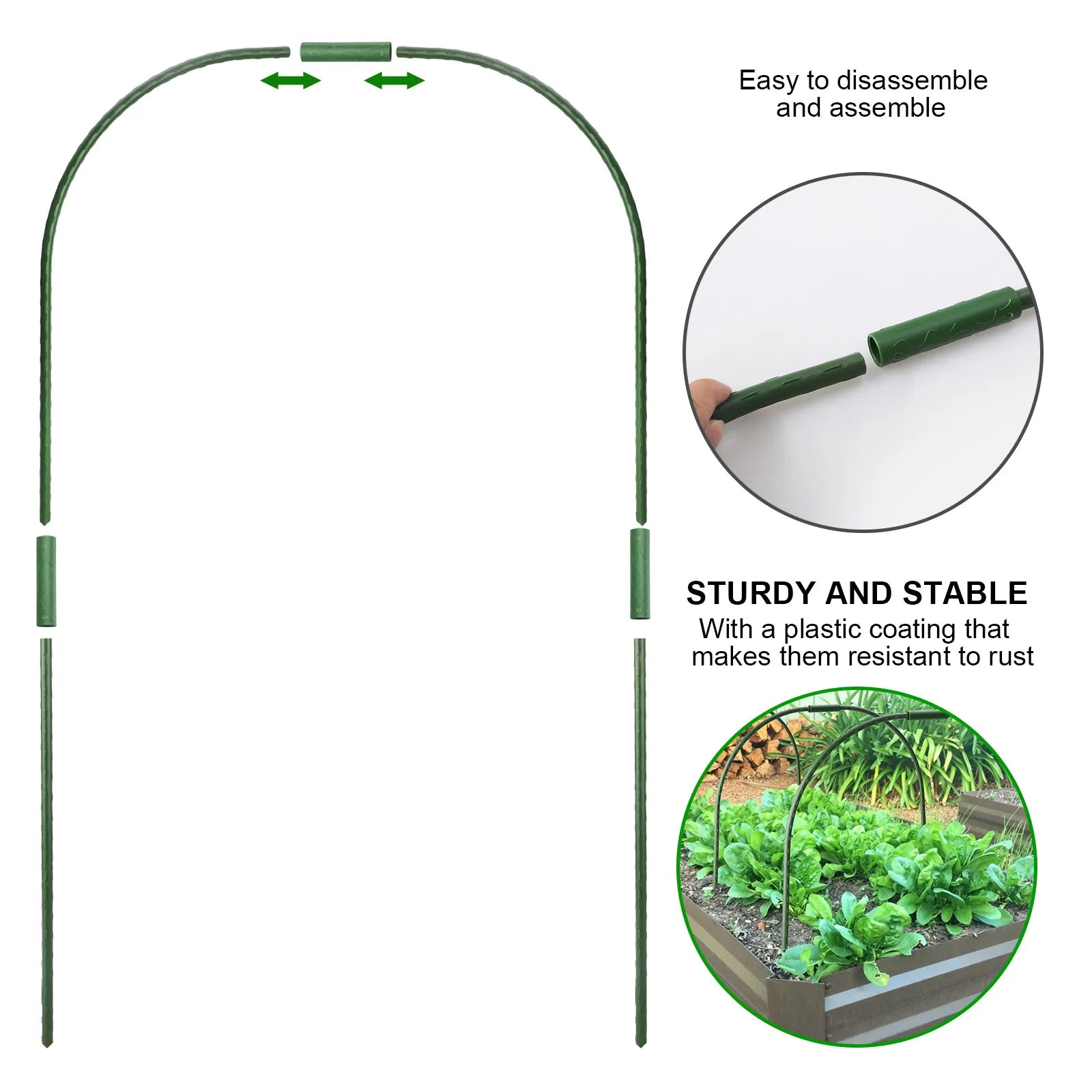 For Plants Row Cover Greenhouse Hoop Garden Hoops 11mm Durable Portable Raised Beds Netting Sturdy Planting Support Frame - South Mountain Nursery