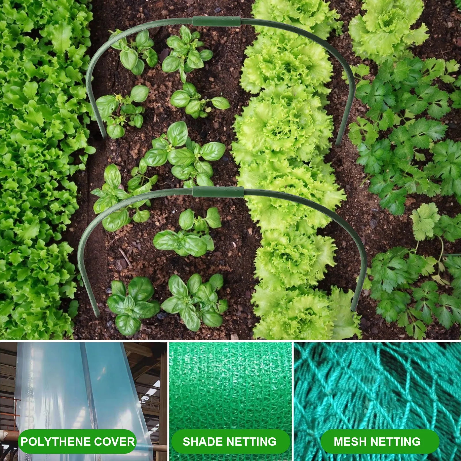 For Plants Row Cover Greenhouse Hoop Garden Hoops 11mm Durable Portable Raised Beds Netting Sturdy Planting Support Frame - South Mountain Nursery
